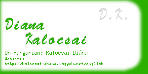 diana kalocsai business card